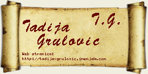 Tadija Grulović vizit kartica